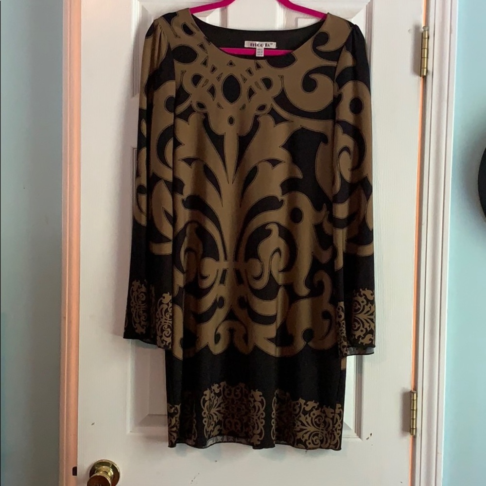 Boutique Black and Tan jersey dress size L